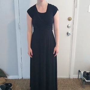 Olivia Matthews Black Maxi Dress (Ties at the Waist) Size M